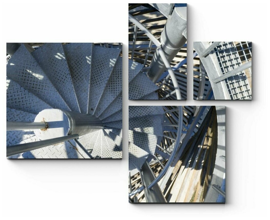 Модульная картина Металлическая винтовая лестница142x118