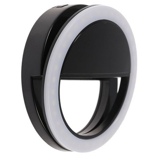 Светодиодная кольцевая лампа для телефона LuazON AKS-03 от батареек 3 режима чёрная 39000₽