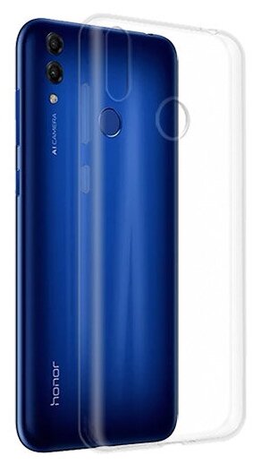 Силиконовый чехол для Huawei Honor 8C прозрачный 1.0 мм