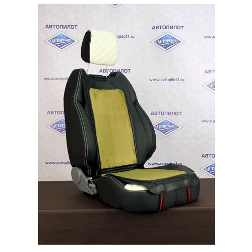 фото Накидка на сиденье, искусственный мех, кож/зам +, черный,бежевый, tma014 автопилот