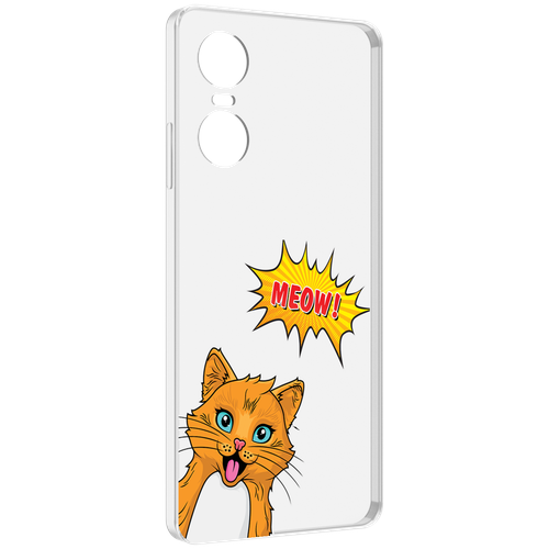 Чехол MyPads кот-мяу детский для Tecno Pop 6 Pro задняя-панель-накладка-бампер