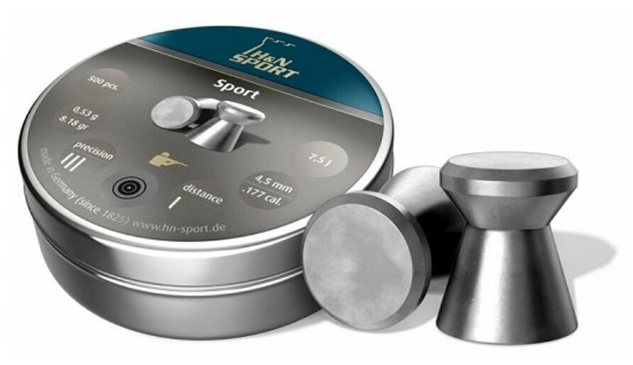 Пули для пневматики H&N Sport 4,5мм 0,53гр. (500 шт)