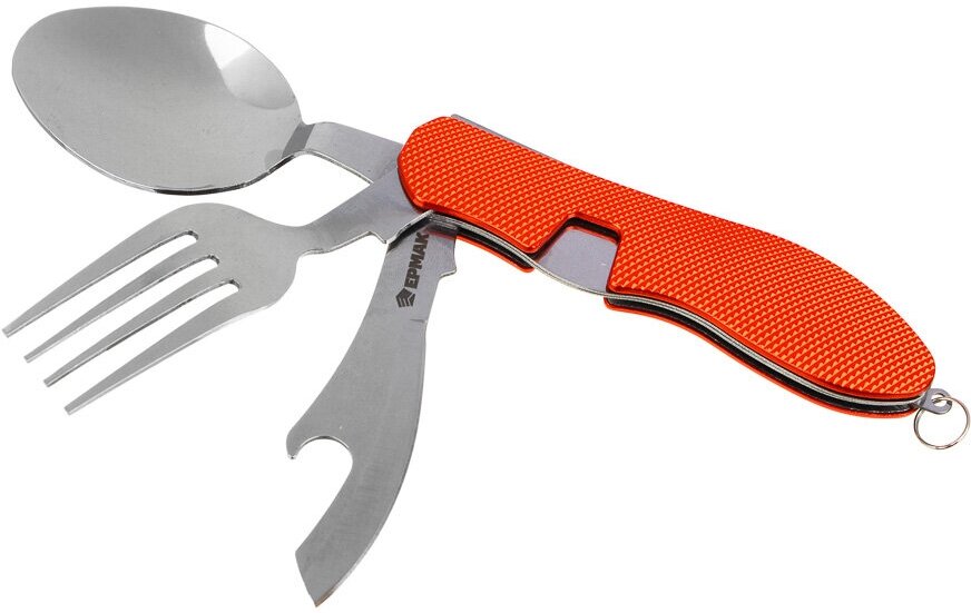 Ермак Набор туристический: нож ложка вилка открывалка; нерж. сталь