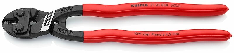 Болторез компактный CoBolt XL, с выемкой на кромках, 200 мм, обливные ручки, SB Knipex KN-7131250SB