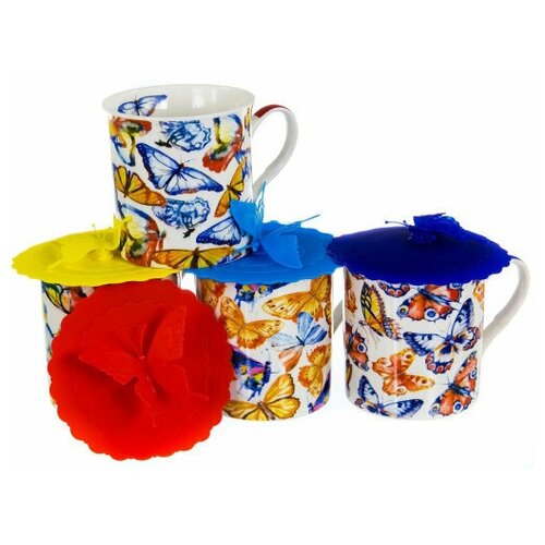 фото Набор из 4 кружек "бабочки" 330 мл белый, синий, красный balsford