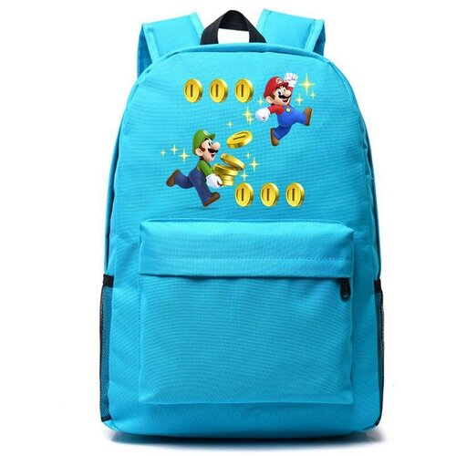 Рюкзак Супер Марио (Super Mario) голубой №3 рюкзак супер марио super mario черный 3