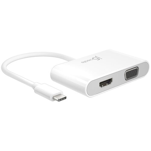 Переходник/адаптер j5create JCA175 USB-C (m) - HDMI (f)/VGA (f)/USB 3.0 (f), 0.15 м, белый