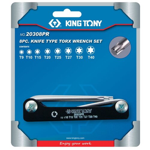 Набор TORX раскладной KING TONY 20308PR