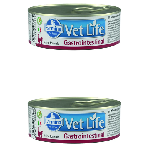 farmina vet life dog gastrointestinal сухой корм д собак диета при нарушении пищеварения Влажный корм для кошек Farmina Vet Life Gastrointestinal при проблемах с ЖКТ 2 шт. х 85 г (мини-филе)