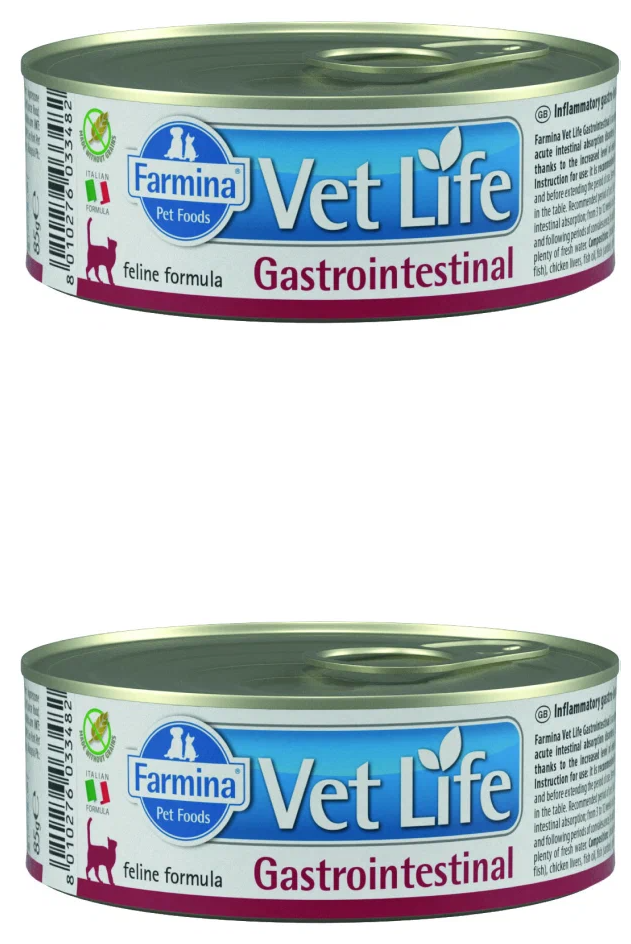 FARMINA вет.корма Консервы для кошек с проблемами ЖКТ VET LIFE 10859 | Vet Life Gastrointestinal 0,085 кг 41131 (2 шт)