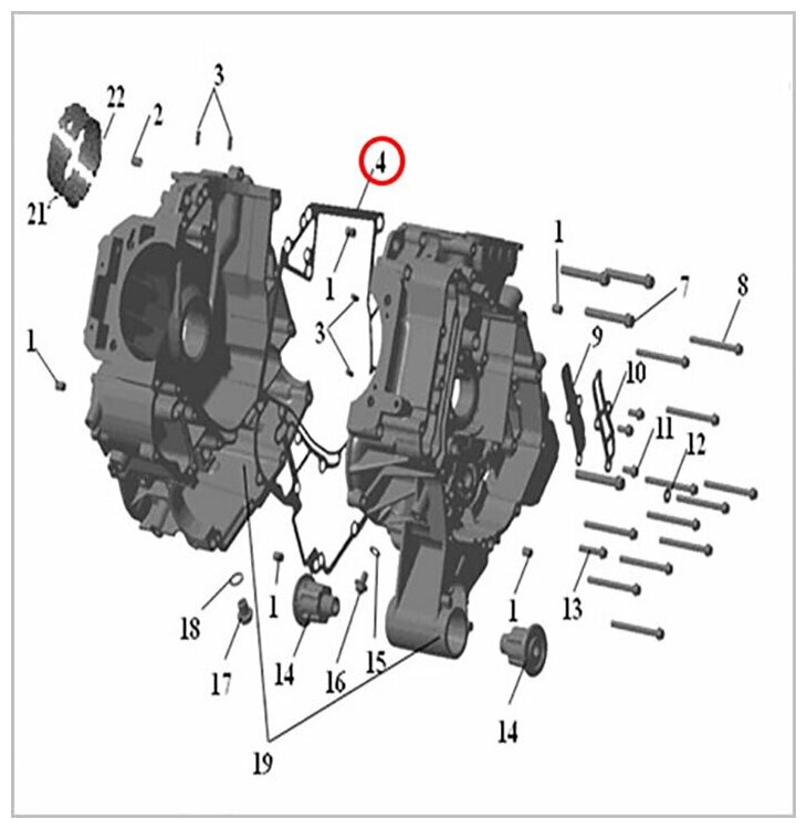 Прокладка картера двигателя Guepard-Rosomaha - BRP Can-am G1-G2 - РМ 800 100203-001-0001 420651220 21040106401