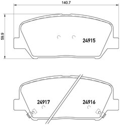 Дисковые тормозные колодки передние NISSHINBO NP-6047 для Hyundai, Kia (4 шт.)