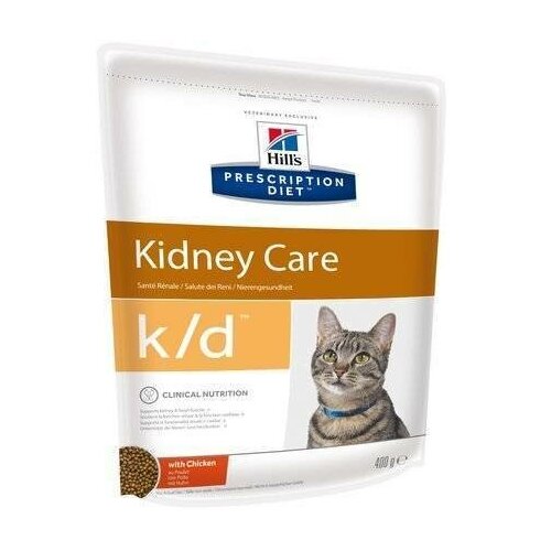 Hills Prescription Diet Сухой корм для кошек KD лечение почек сердца и нижнего отдел мочевыводящих путей с курицей 5484W605989 0,4 кг 21235 (2 шт)