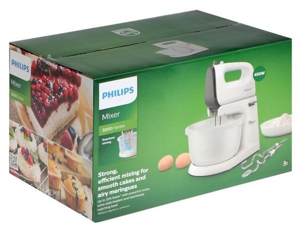 Миксер стационарный Philips HR3745/00 450 Вт белый серый - фото №9