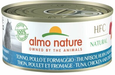 Almo Nature Консервы для Кошек с Курицей, Тунцом и Сыром (HFC Natural - Tuna, Chicken and Cheese) 0,15 кг