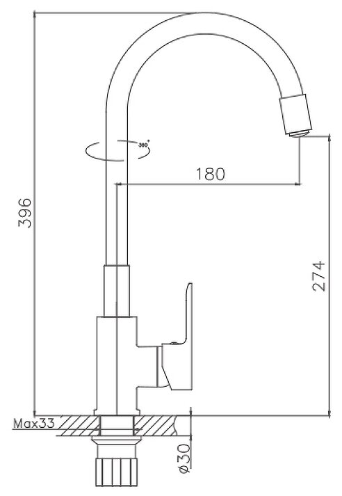 Смеситель для кухни Haiba HB70112-7, черный - фотография № 7