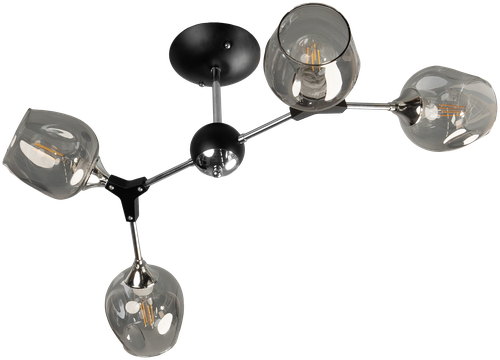 Люстра потолочная Семь огней Моузес 4 лампы, 12 м², цвет хром/серый