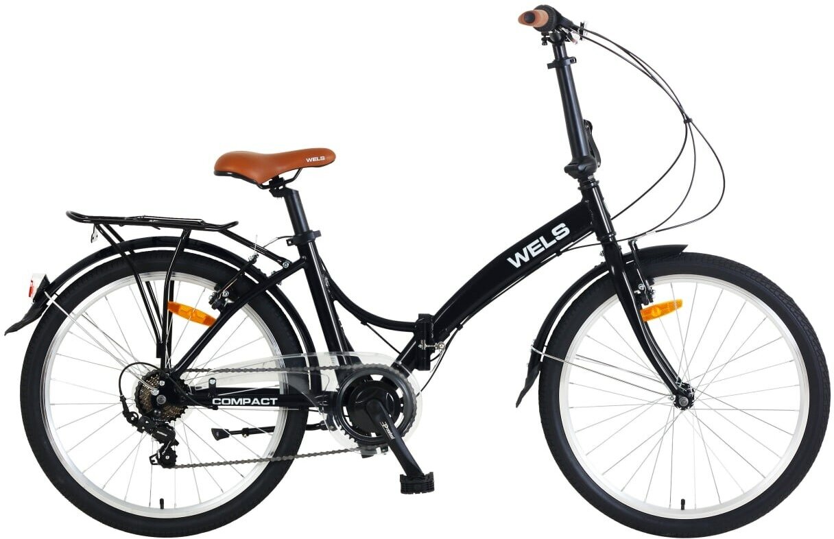 Велосипед складной WELS Compact 24-7 (24", черный, 7 ск, 2023)