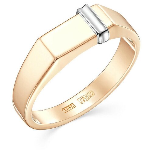 фото Кольцо караваевская ювелирная фабрика, комбинированное золото, 585 проба, размер 18.5, золотой, серебряный караваевская юф