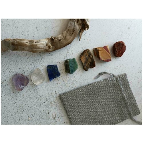 Чакровый (чакральный) набор из 7 натуральных необработанных минералов