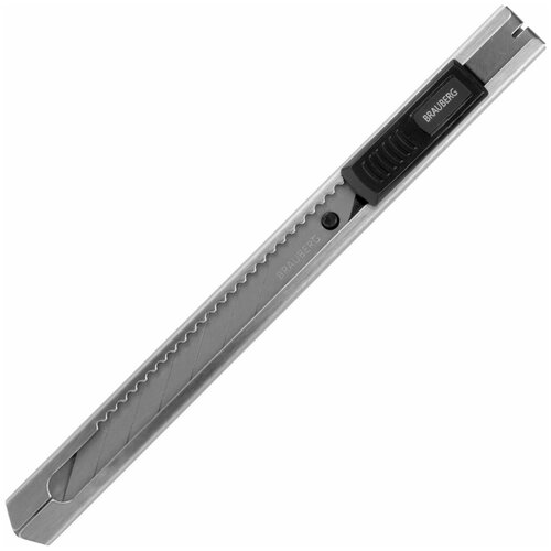 Нож BRAUBERG 237084, комплект 6 шт. комплект 25 шт нож канцелярский 9 мм brauberg extra 30 металлический лезвие 30° автофиксатор подвес 237084