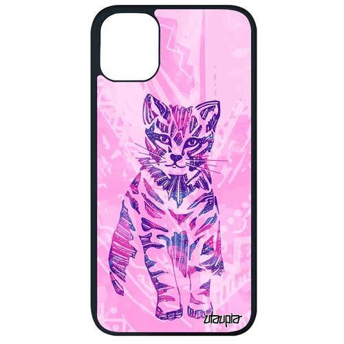 фото Противоударный чехол на // iphone 11 pro max // "кот" бенгальский тигристый, utaupia, розовый