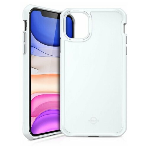 фото Антибакт. чехол-накладка itskins hybrid glass ( iridium ) для apple iphone 11 pro 6,1" белый матовый