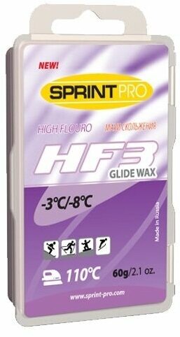 Мази скольжения SPRINT PRO, HF3 Violet, (-3 -8 C), 60г