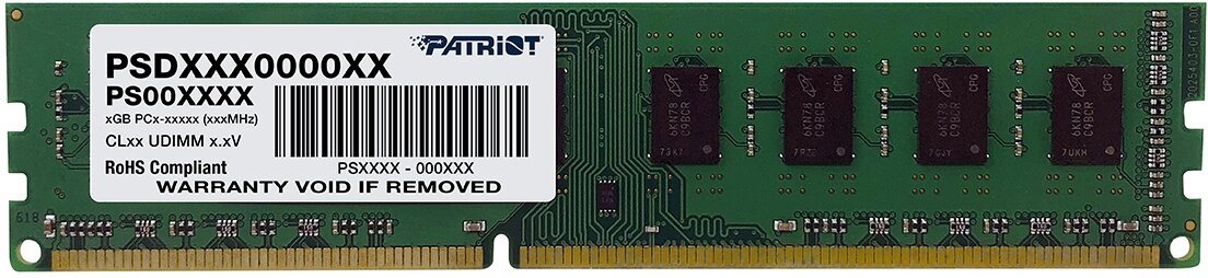 Оперативная память Patriot Memory SL 8 ГБ DDR3 1600 МГц DIMM CL11 PSD38G16002