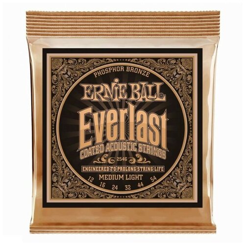 фото Струны для акустической гитары ernie ball 2546 (12-54) medium light