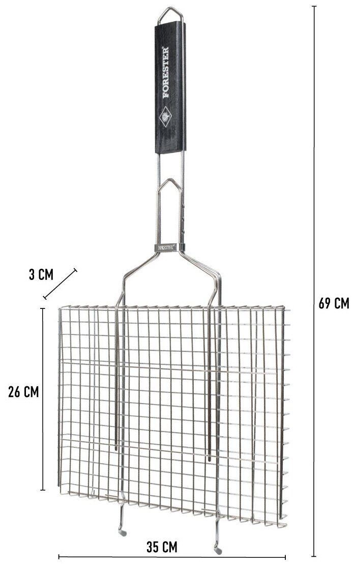 Решетка-гриль для мангала Forester из высококачественной стали с нержавеющим покрытием средняя 26x35