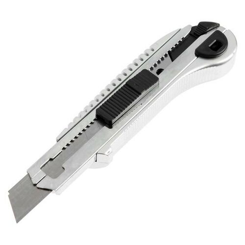 Нож универсальный тундра, усиленный, металлический, квадратный фиксатор, 18 мм