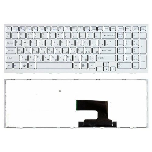 Клавиатура для ноутбука Sony Vaio VPC-EH VPCEH белая с белой рамкой 130000₽