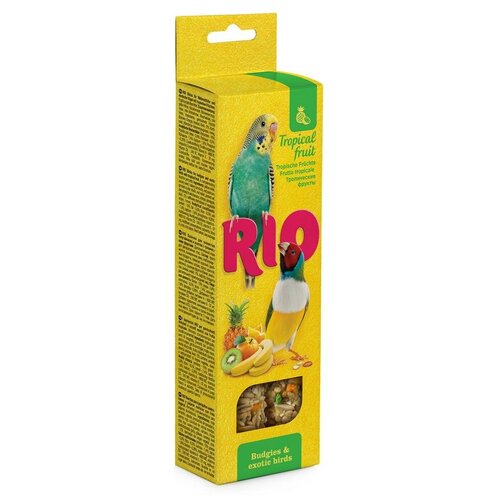Палочки для волнистых попугайчиков и экзотов с тропическими фруктами, 2х40 г