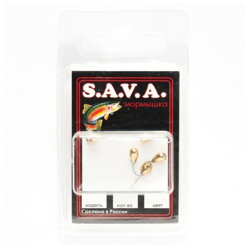 Мормышка SAVA Капля с отверстием золото 3 мм 330₽
