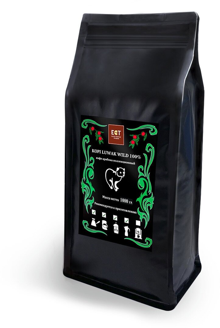 Кофе Kopi Luwak, 1000 г. тёмной обжарки в подарок боссу