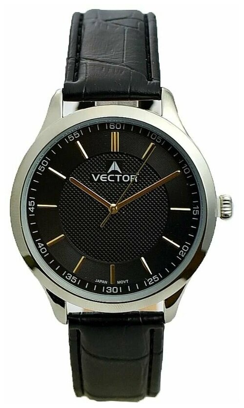 Наручные часы VECTOR V8-109513 черный, механизм - Япония, черный