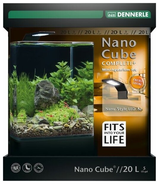 Dennerle NanoCube Complete+ 20 - Аквариумный комплект с LED светильником и питательныйм грунтом, 20л - фотография № 2