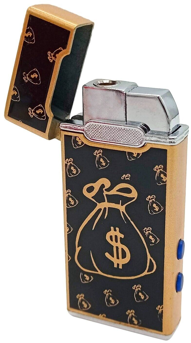 Зажигалка Мешок долларов газовая с фонариком и ультрафиолетом - фотография № 2