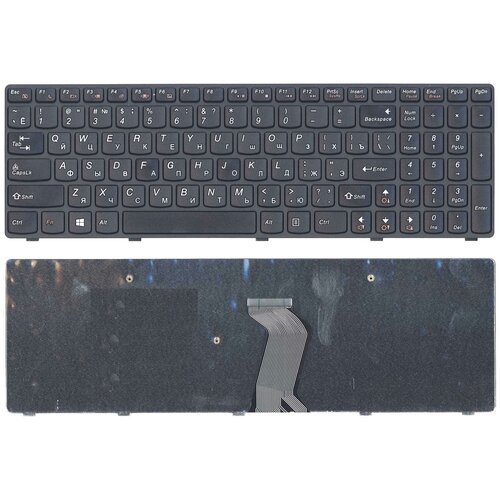 Клавиатура для ноутбука Lenovo IdeaPad G500 G700 черная с черной рамкой арт 009704