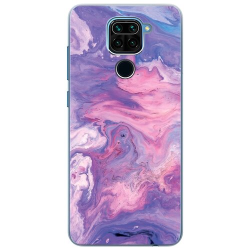 фото Ультратонкий силиконовый чехол-накладка clearview для xiaomi redmi note 9 с принтом "purple marble" gosso