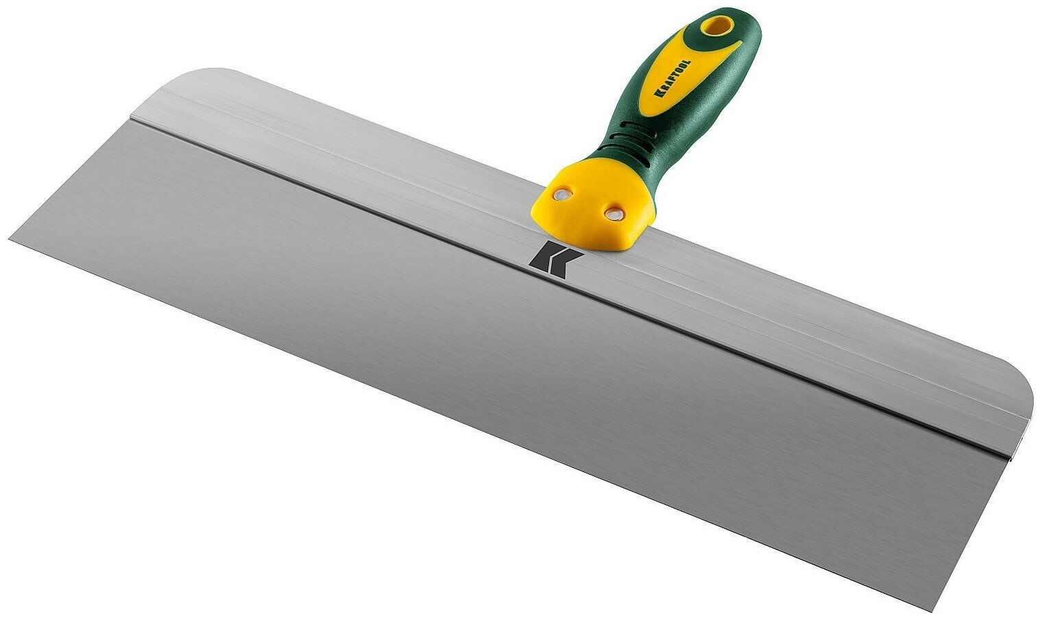 KRAFTOOL 400 мм, широкое полотно алюминиевая направляющая двухкомпонентная ручка, нержавеющий, Фасадный шпатель (10036-400)