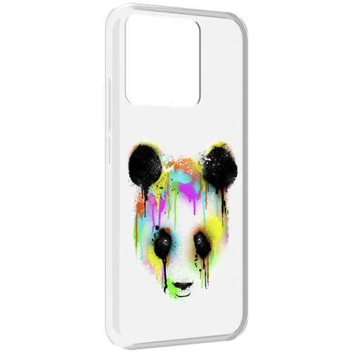 Чехол MyPads Радужная панда для Xiaomi Redmi 10A задняя-панель-накладка-бампер