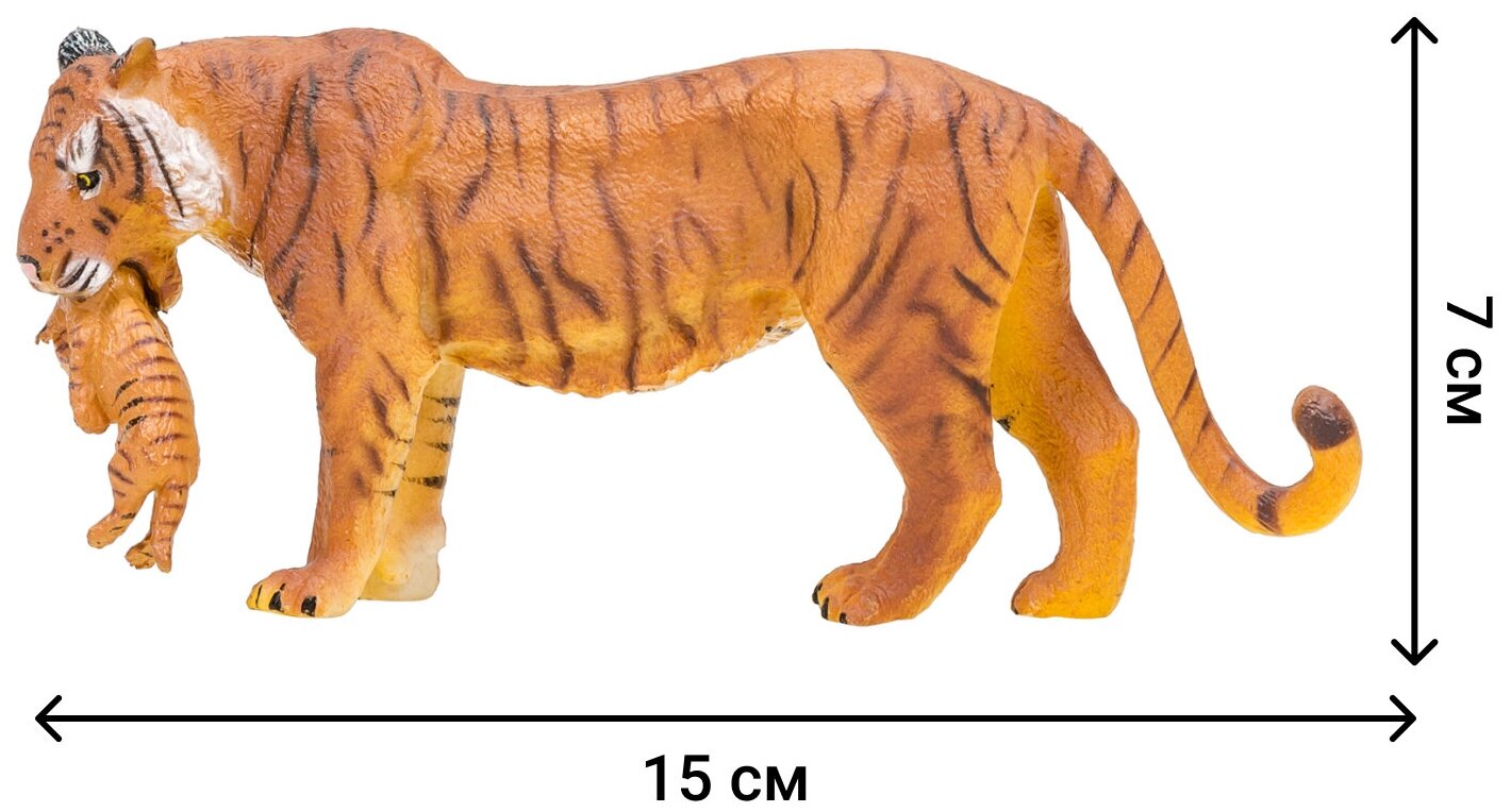 Набор фигурок животных серии "Мир диких животных": Семья тигров, 6 предметов