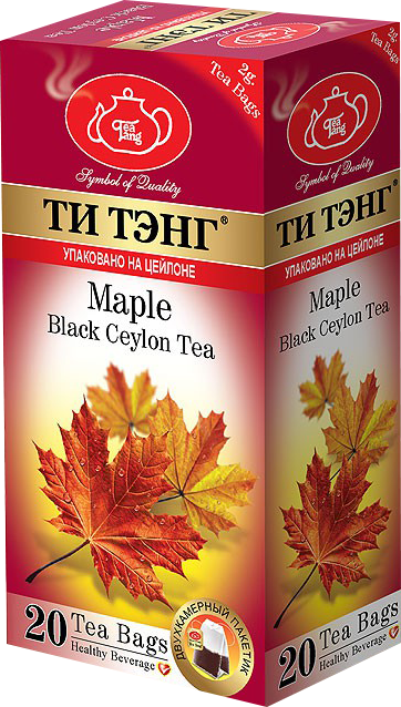 Чай чёрный "Ти Тэнг" - Кленовый сироп, картон, 20 пак.