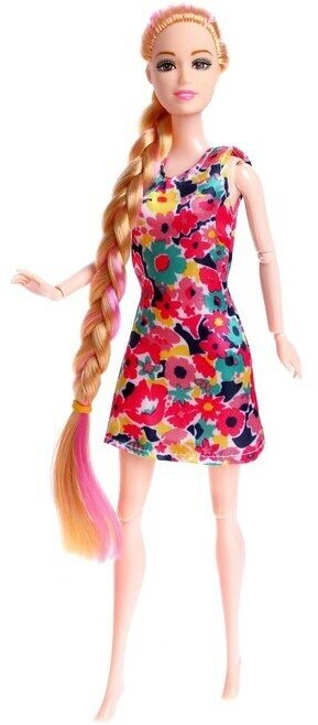 Кукла-модель шарнирная «Мира» в платье, микс - фотография № 4