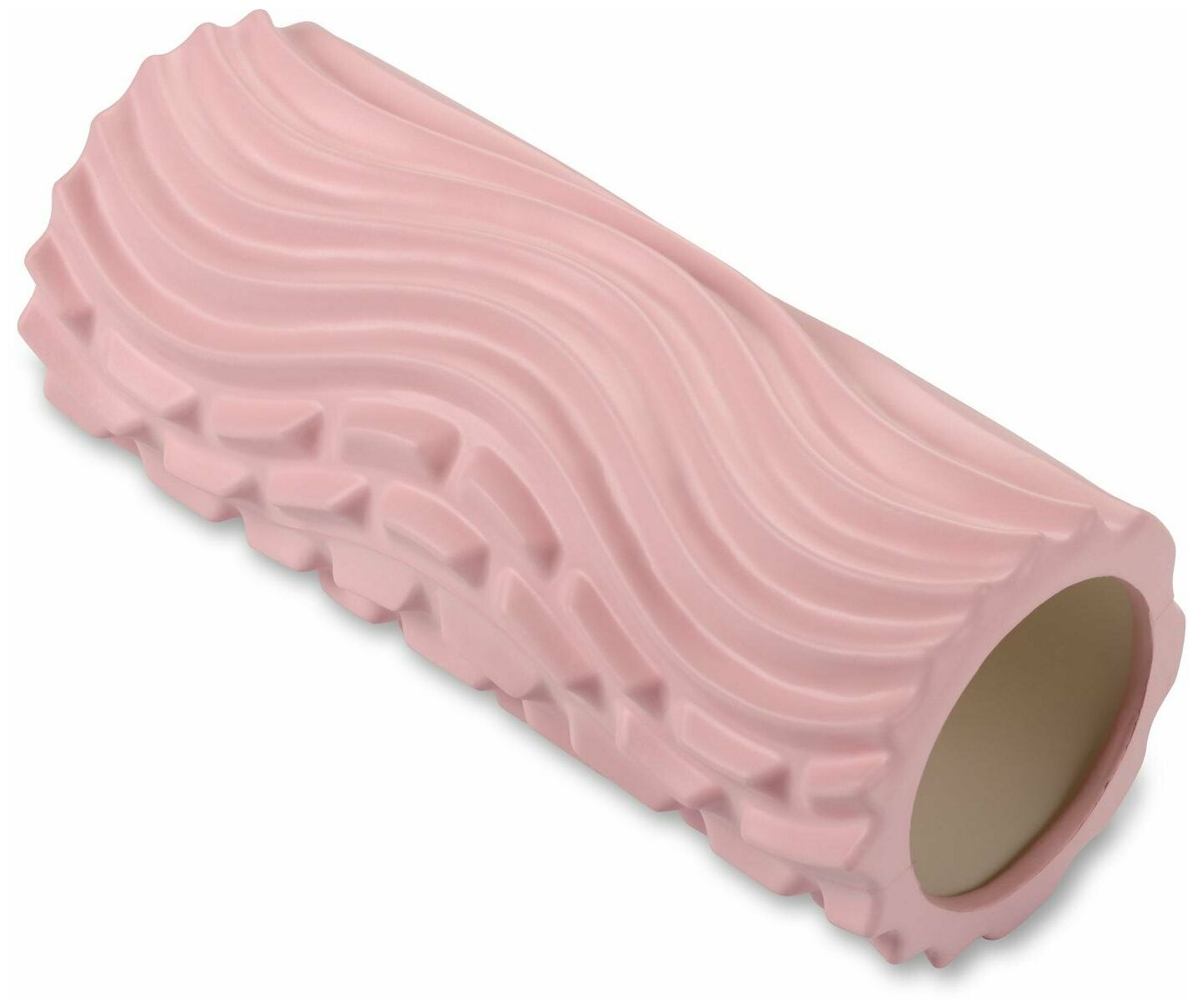 Ролик массажный для йоги INDIGO PVC Волна IN275 Розовый 33*14 см