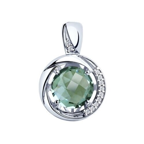 фото Подвеска diamant online, серебро, 925 проба, кварц, фианит