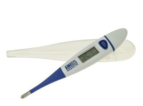 Термометр электронный AMDT-11 медицинский с гибким наконечником, большим дисплеем, влагоустойчивый
