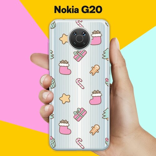 Силиконовый чехол на Nokia G20 Узор новогодний / для Нокия Джи20 силиконовый чехол на nokia g20 узор 6 для нокия джи20